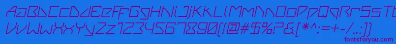 VanbergerItalic Font – Purple Fonts on Blue Background
