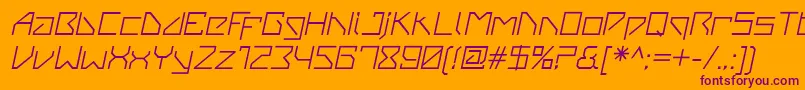 VanbergerItalic Font – Purple Fonts on Orange Background