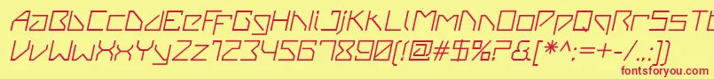 VanbergerItalic Font – Red Fonts on Yellow Background