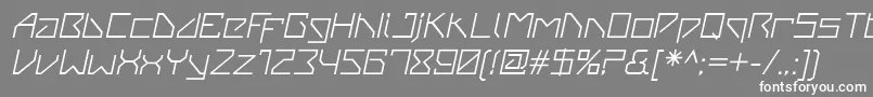 VanbergerItalic-Schriftart – Weiße Schriften auf grauem Hintergrund