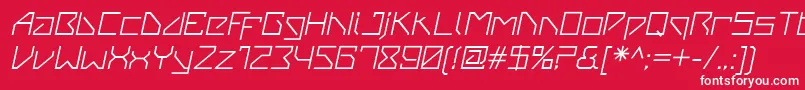 フォントVanbergerItalic – 赤い背景に白い文字