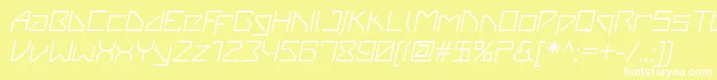 Шрифт VanbergerItalic – белые шрифты на жёлтом фоне