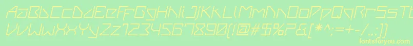 VanbergerItalic Font – Yellow Fonts on Green Background