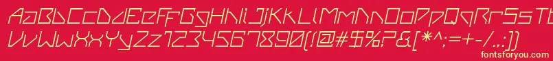 VanbergerItalic Font – Yellow Fonts on Red Background