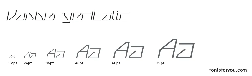 VanbergerItalic Font Sizes
