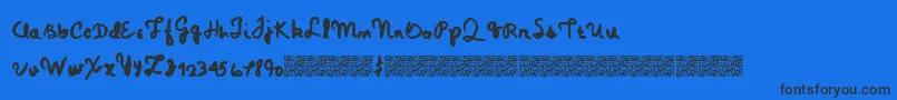 Magicpens-Schriftart – Schwarze Schriften auf blauem Hintergrund