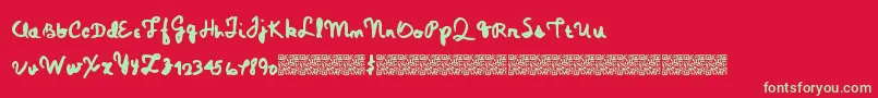 Magicpens Font – Green Fonts on Red Background