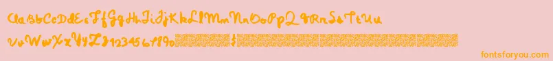 Magicpens-Schriftart – Orangefarbene Schriften auf rosa Hintergrund