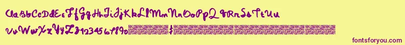 Magicpens Font – Purple Fonts on Yellow Background