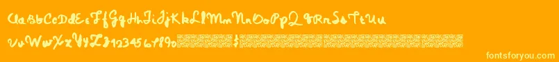 Magicpens-Schriftart – Gelbe Schriften auf orangefarbenem Hintergrund