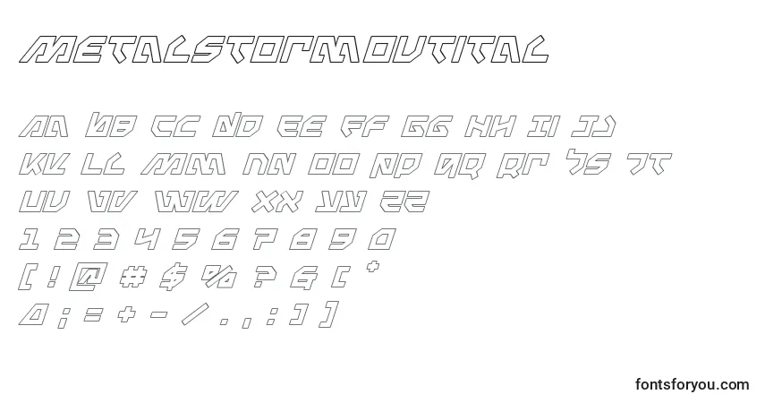 Fuente Metalstormoutital - alfabeto, números, caracteres especiales