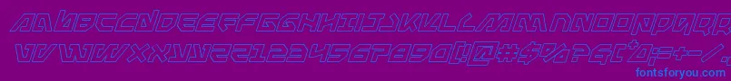 Metalstormoutital Font – Blue Fonts on Purple Background