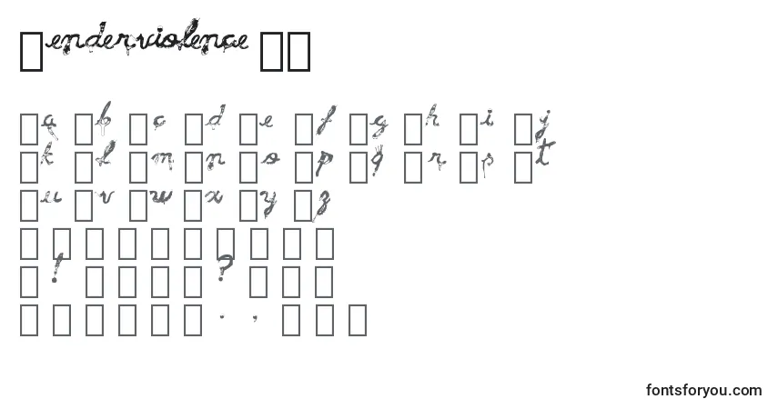 Schriftart GenderviolenceV6 – Alphabet, Zahlen, spezielle Symbole