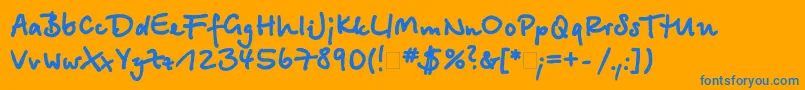 Betinascriptxctt Font – Blue Fonts on Orange Background