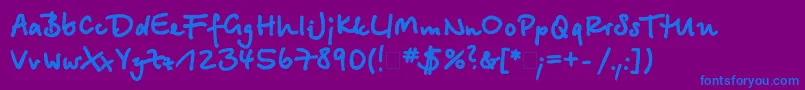 Шрифт Betinascriptxctt – синие шрифты на фиолетовом фоне