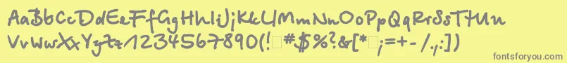 Betinascriptxctt Font – Gray Fonts on Yellow Background