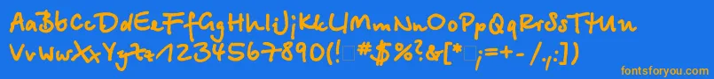 Betinascriptxctt Font – Orange Fonts on Blue Background