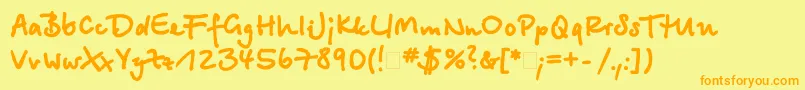 Betinascriptxctt Font – Orange Fonts on Yellow Background