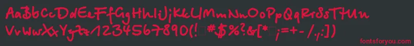 フォントBetinascriptxctt – 黒い背景に赤い文字