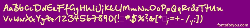Betinascriptxctt-Schriftart – Gelbe Schriften auf violettem Hintergrund