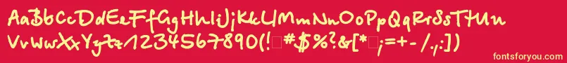 Betinascriptxctt Font – Yellow Fonts on Red Background
