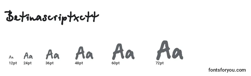 Größen der Schriftart Betinascriptxctt