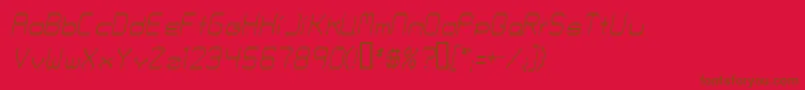 Czcionka Fontmakers Choice Thinitalic – brązowe czcionki na czerwonym tle