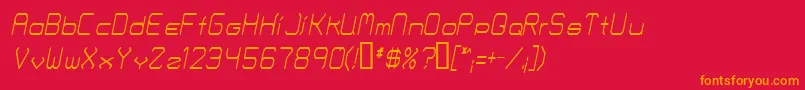 Шрифт Fontmakers Choice Thinitalic – оранжевые шрифты на красном фоне