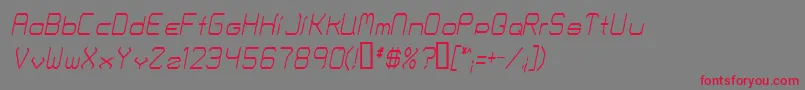 Fontmakers Choice Thinitalic Font – Red Fonts on Gray Background