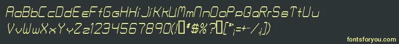 Fontmakers Choice Thinitalic Font – Yellow Fonts on Black Background