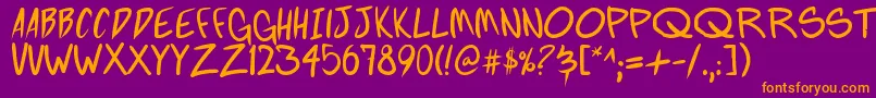 FightingWordz Font – Orange Fonts on Purple Background