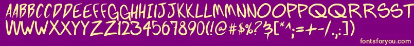 FightingWordz Font – Yellow Fonts on Purple Background