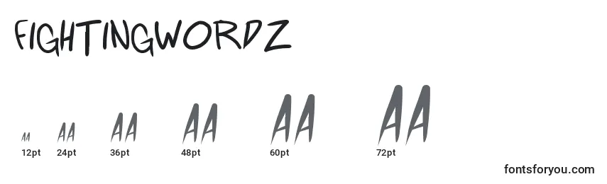 FightingWordz Font Sizes