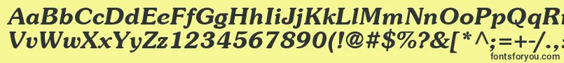 ItcSouvenirLtDemiItalic Font – Black Fonts on Yellow Background