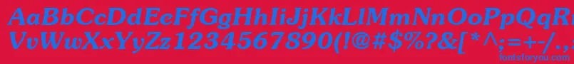 ItcSouvenirLtDemiItalic Font – Blue Fonts on Red Background