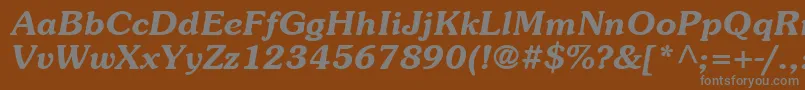 Saiba mais sobre a fonte ItcSouvenirLtDemiItalic Fonte ItcSouvenirLtDemiItalic – fontes cinzas em um fundo marrom