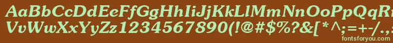 ItcSouvenirLtDemiItalic Font – Green Fonts on Brown Background