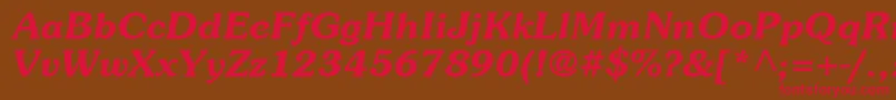 ItcSouvenirLtDemiItalic Font – Red Fonts on Brown Background