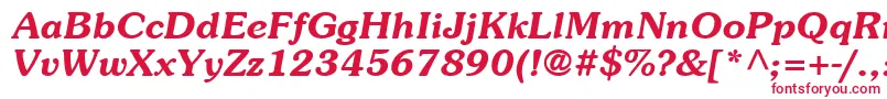 フォントItcSouvenirLtDemiItalic – 白い背景に赤い文字