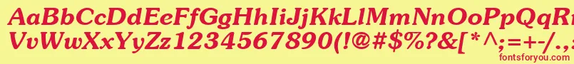 ItcSouvenirLtDemiItalic Font – Red Fonts on Yellow Background