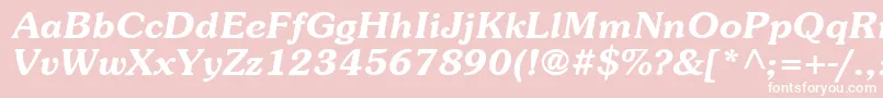 フォントItcSouvenirLtDemiItalic – ピンクの背景に白い文字