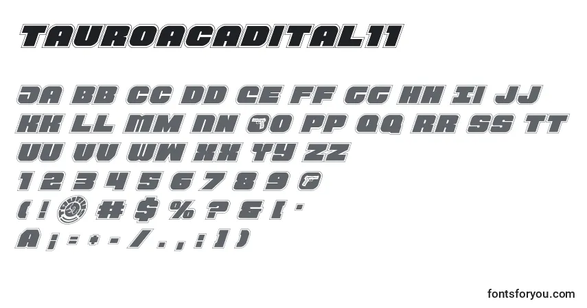 Schriftart Tauroacadital11 – Alphabet, Zahlen, spezielle Symbole