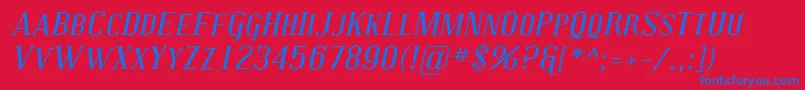 Coving26 Font – Blue Fonts on Red Background