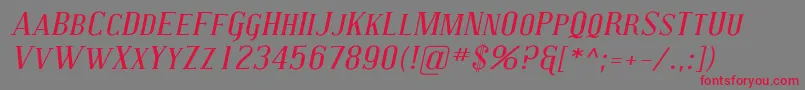 Coving26-Schriftart – Rote Schriften auf grauem Hintergrund