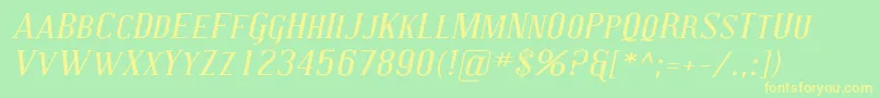 Coving26 Font – Yellow Fonts on Green Background