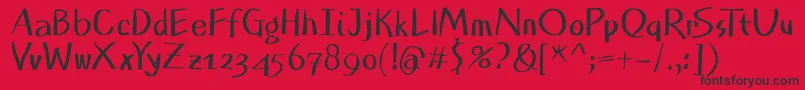 PlanlessBold Font – Black Fonts on Red Background