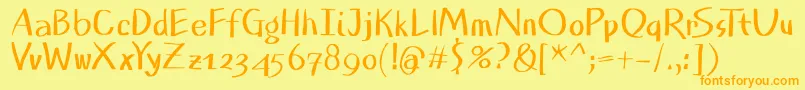 PlanlessBold Font – Orange Fonts on Yellow Background