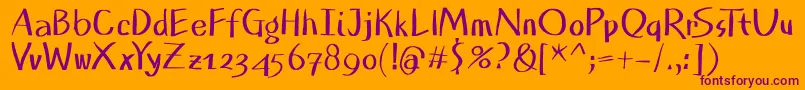 PlanlessBold Font – Purple Fonts on Orange Background