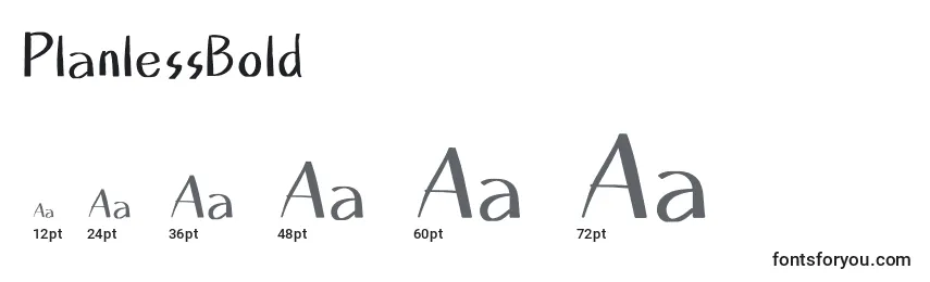 PlanlessBold Font Sizes