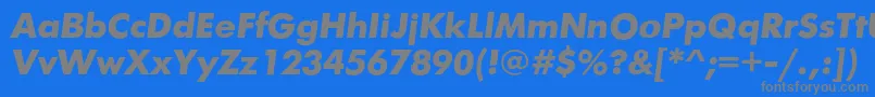 FuturafuturiscBolditalic-Schriftart – Graue Schriften auf blauem Hintergrund